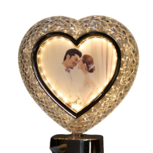 Heart-Shaped Crystal LED Photo Frame